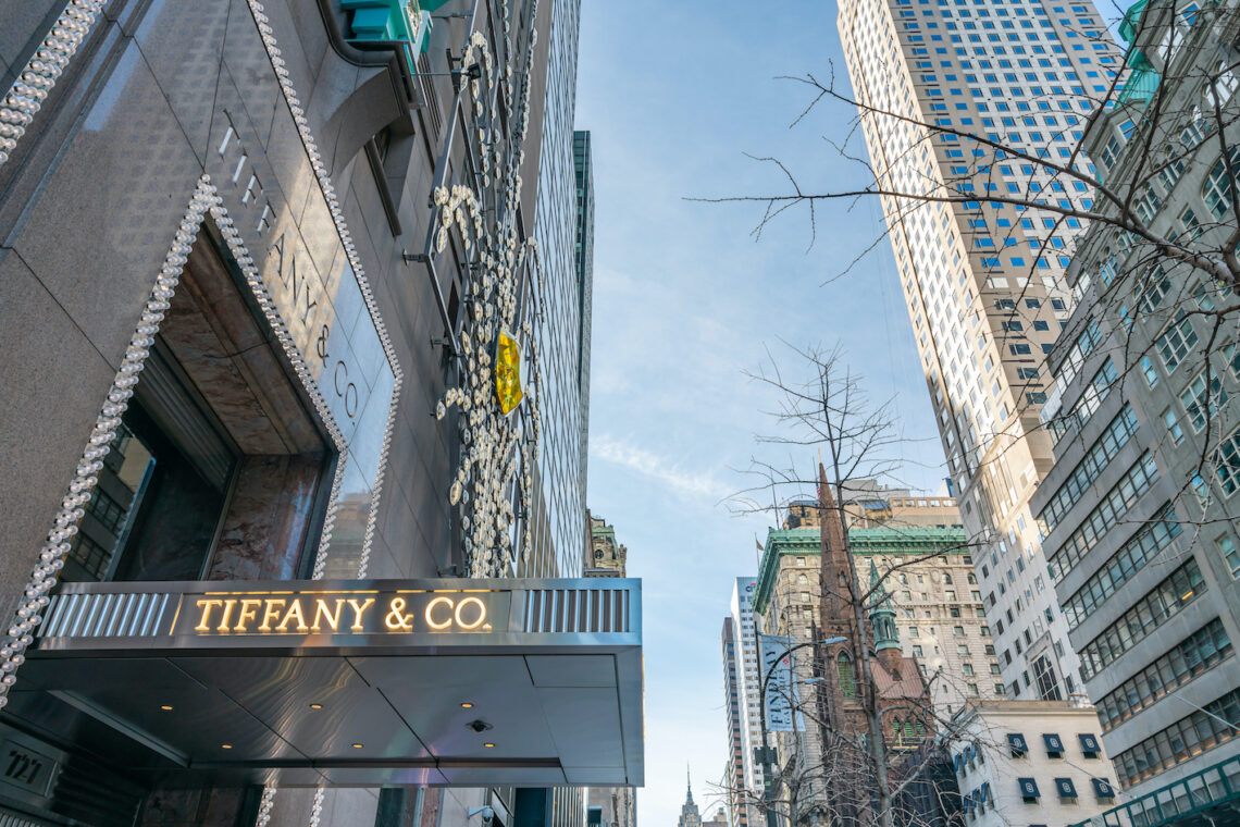 New York City, NY, USA - December, 2018 - Tiffany, the Iconic Luxury American retailer known for fine jewelry at Fifth Avenue.
