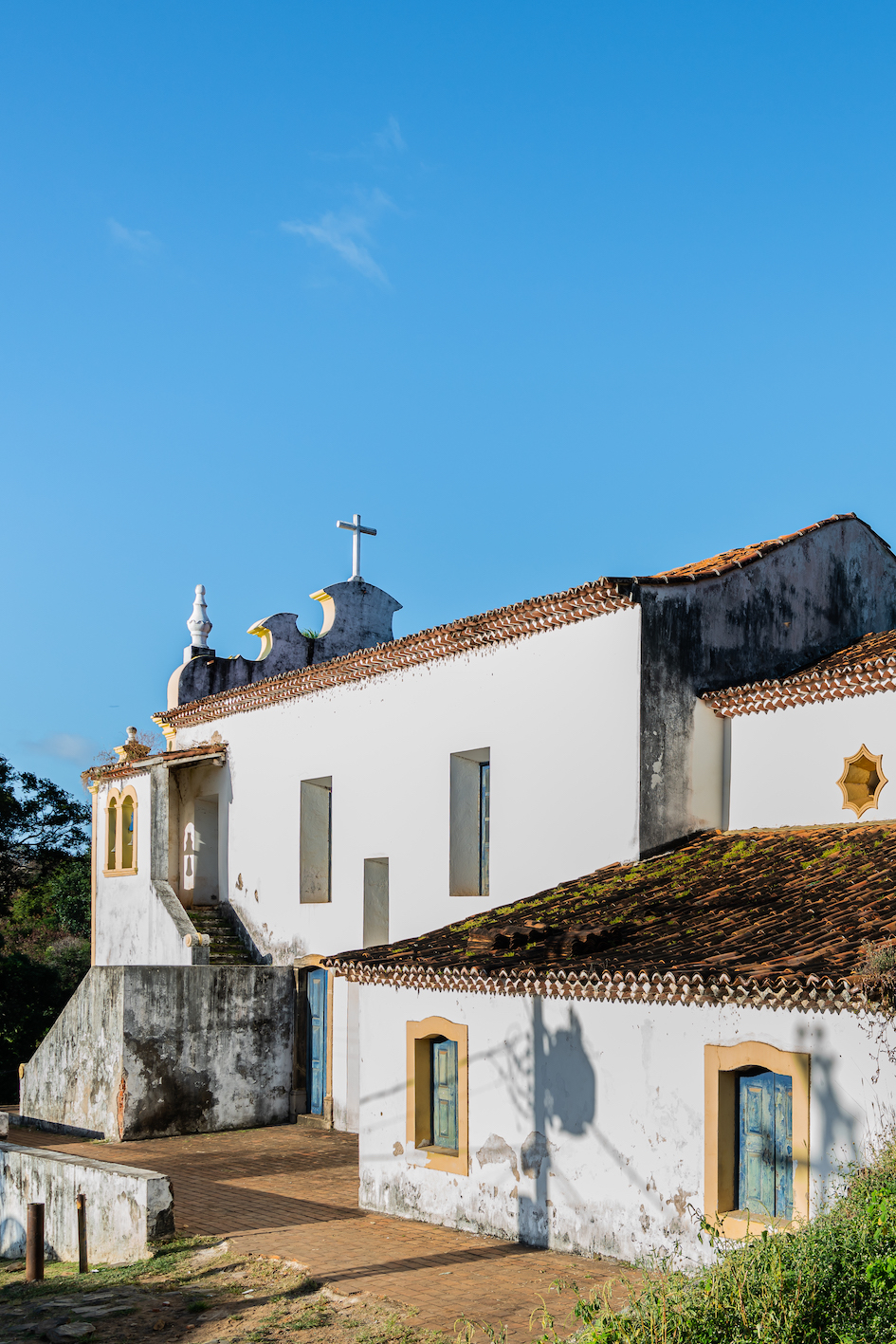 View of Nossa Senhora dos Remedios Church at Fernando de Noronha Marine National Park, Unesco world heritage site, Pernambuco, Brazil